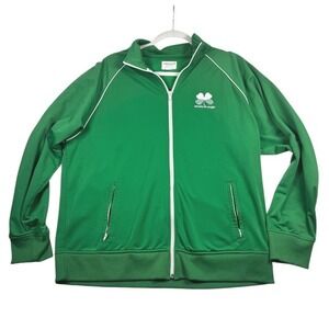 American Eagle Outfitters Track Jacket‎ Green Shamrock Full Zip XL retro Y2K